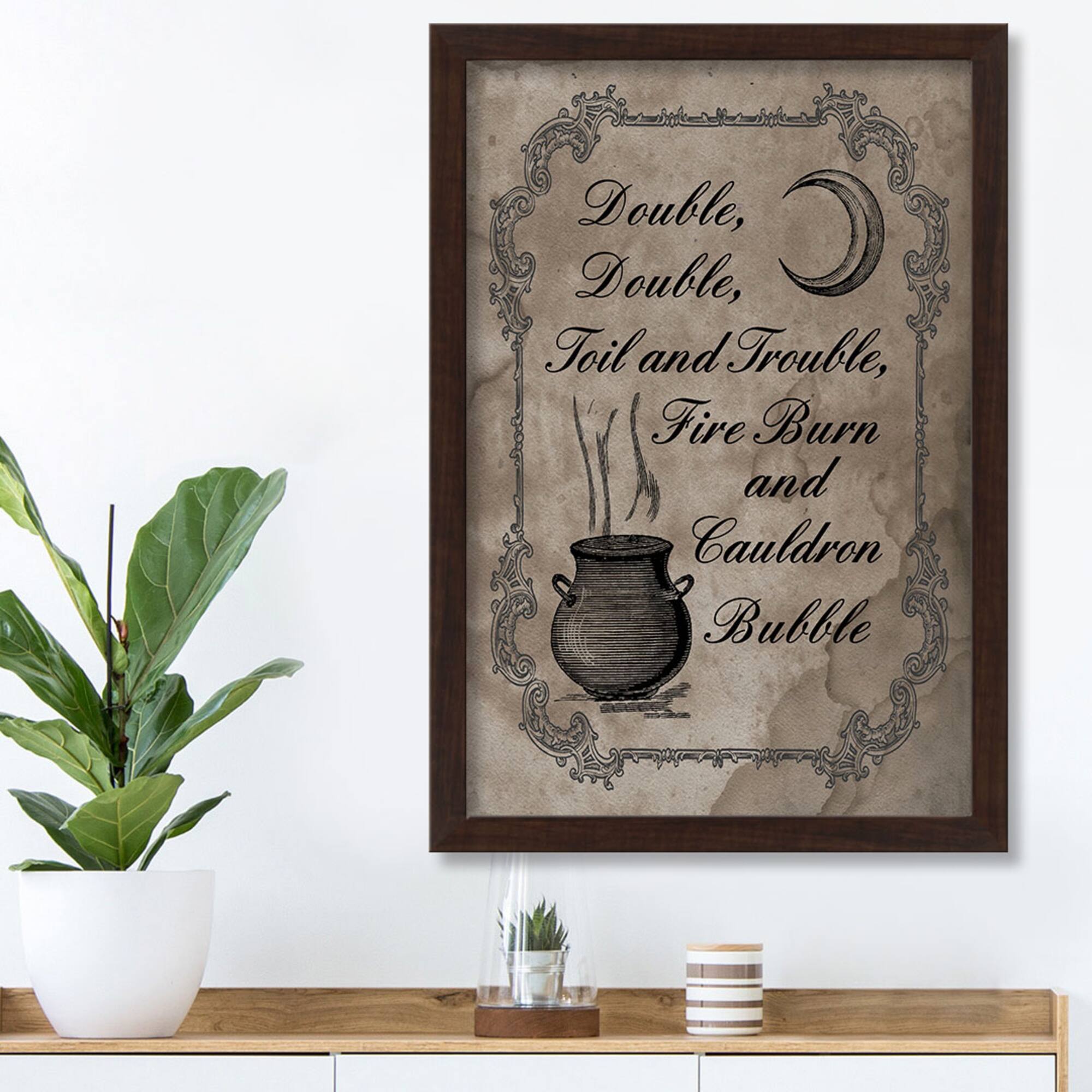 Double Double Trouble 2 20" x 30" Walnut Framed Print Under Plexiglass